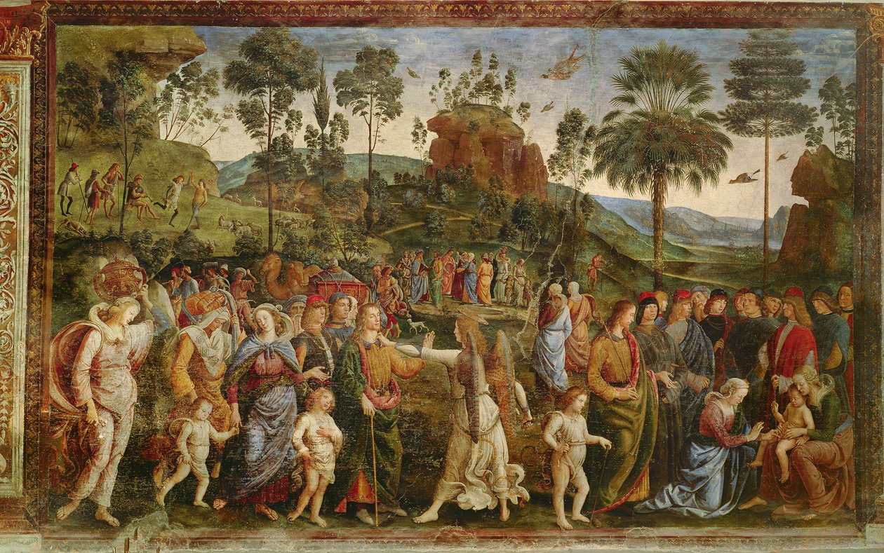 The Journey of Moses, c.1481-83 af Pietro Perugino