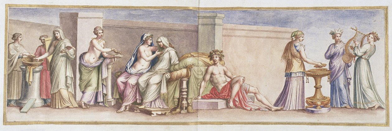 Ms Gen 1496 Plate XLI Aldobrandini Wedding, 1674 af Pietro Santi Bartoli