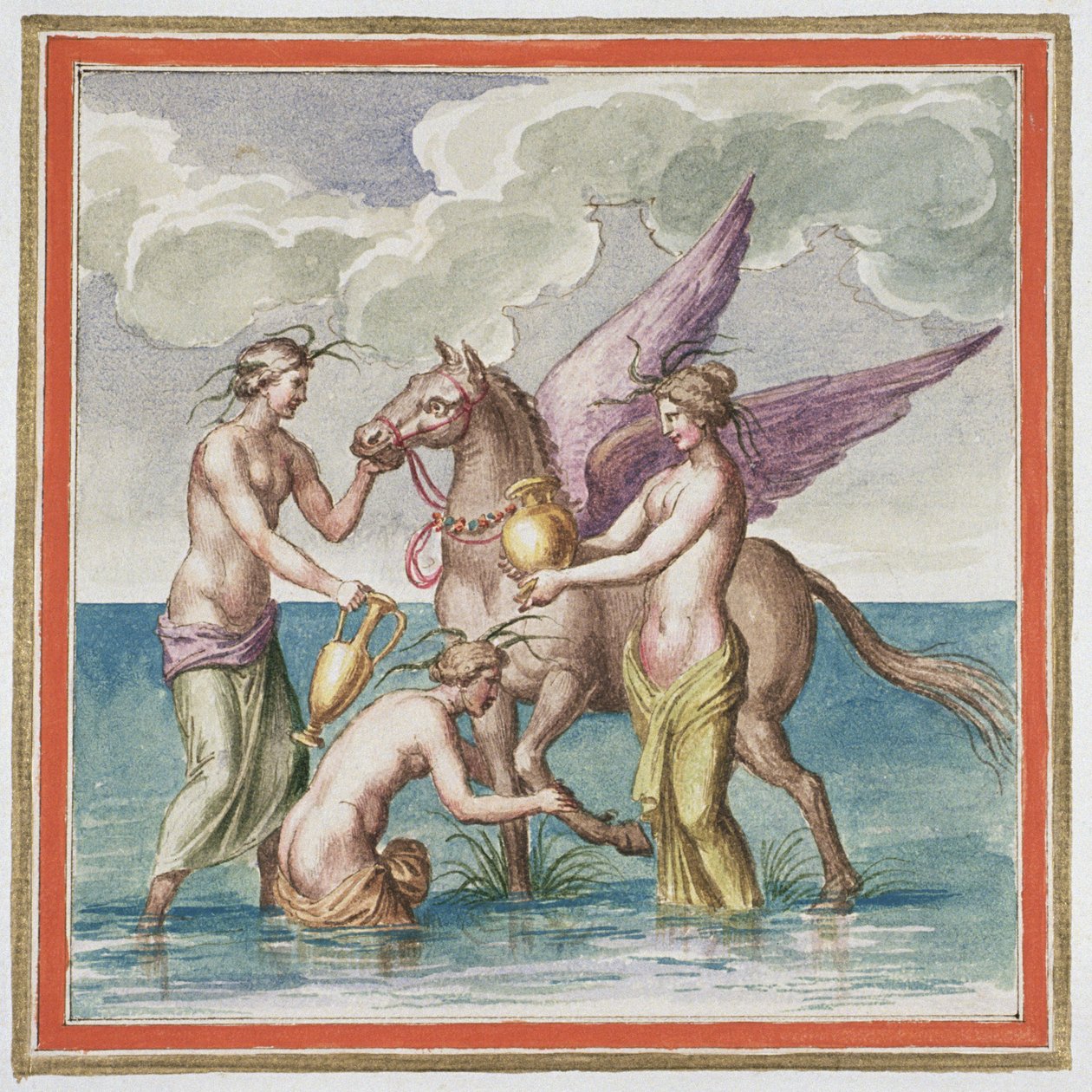 Ms Gen 1496 Plade XXX Pegasus, 1674 af Pietro Santi Bartoli