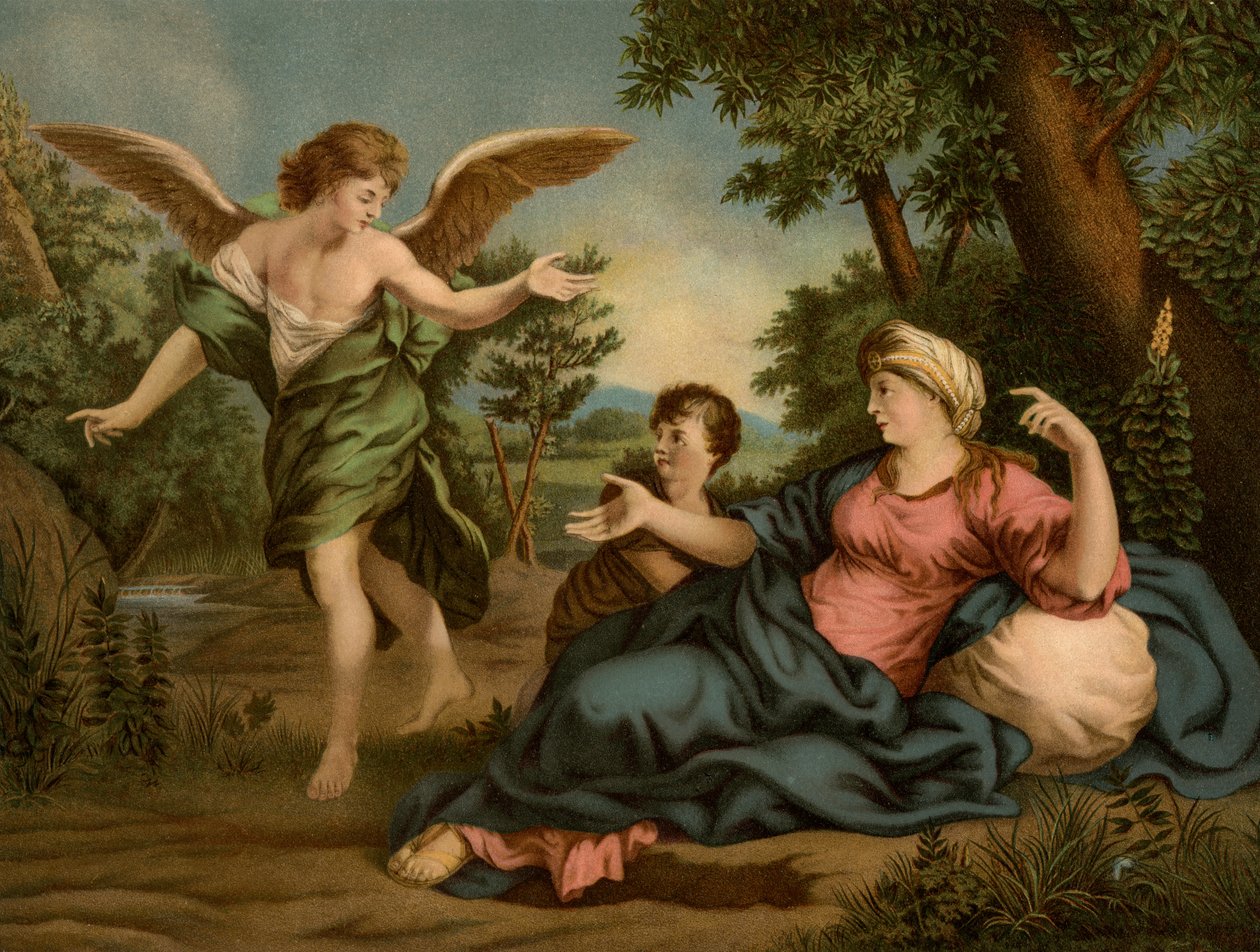 Hagar og Ismael i ørkenen af Pietro da Cortona