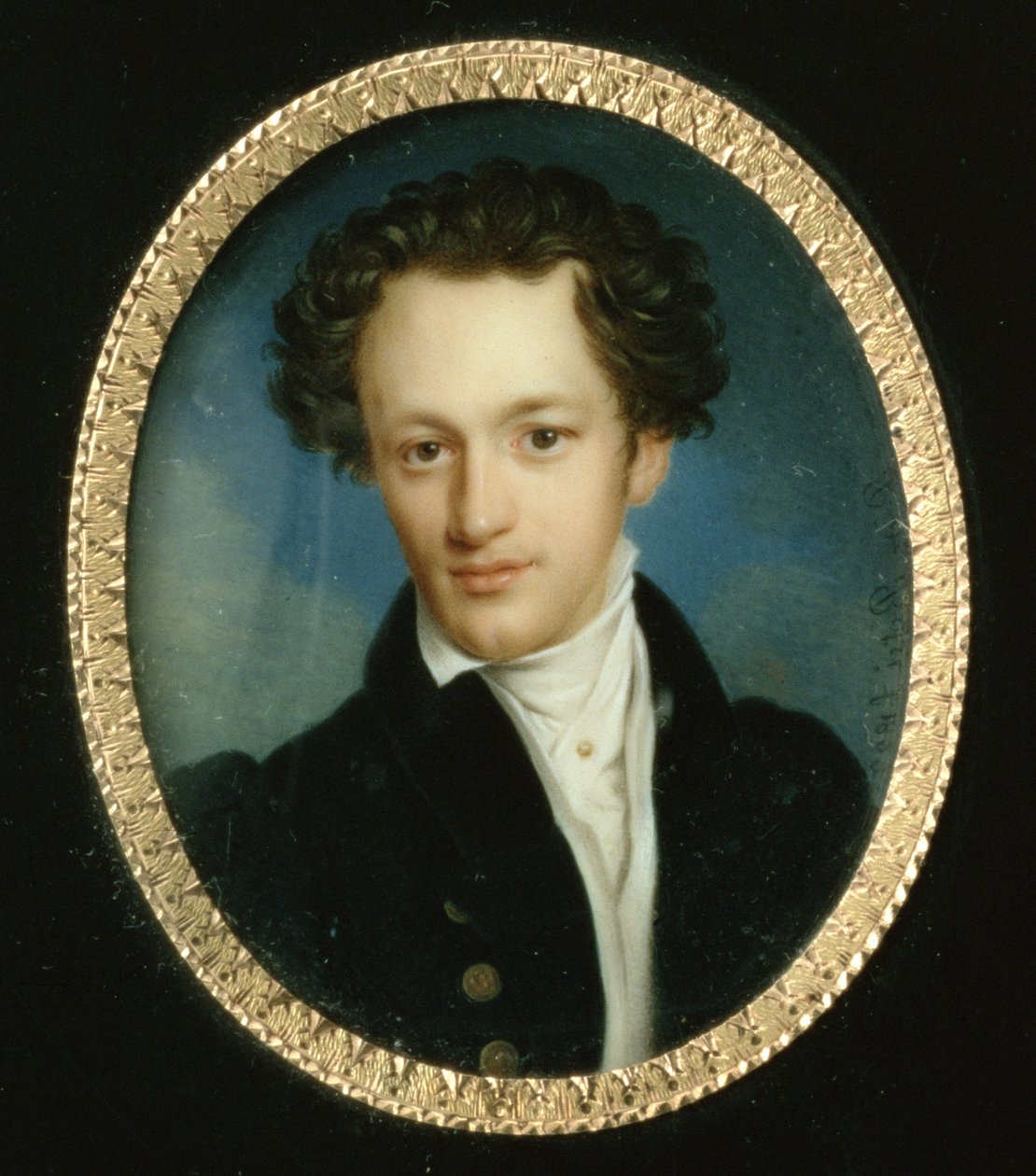 Portræt af en ukendt mand i en blå frakke, 1829 af Pietro de Rossi