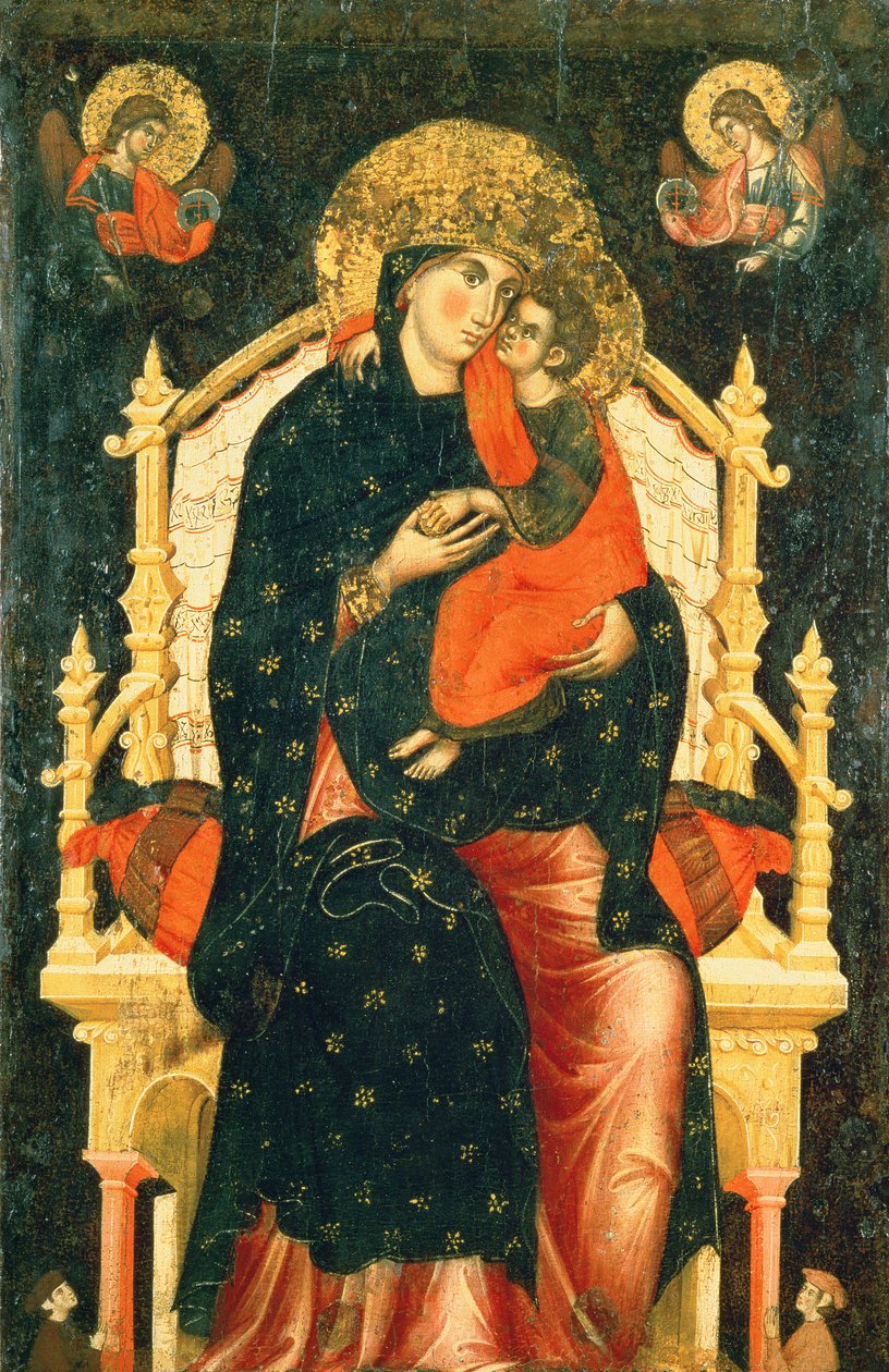 Madonna og barn med donorer på tronen af Pietro di Giovanni Lianori