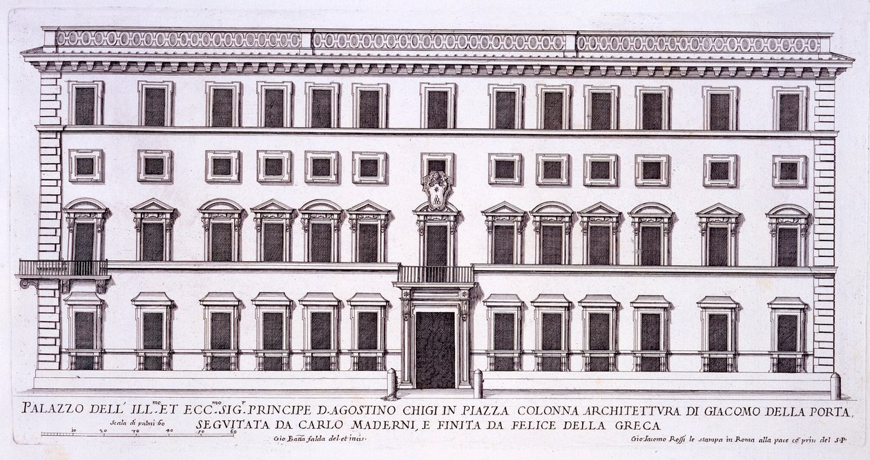 Palazzo Chigi, Piazza Colonna, Rom, fra 