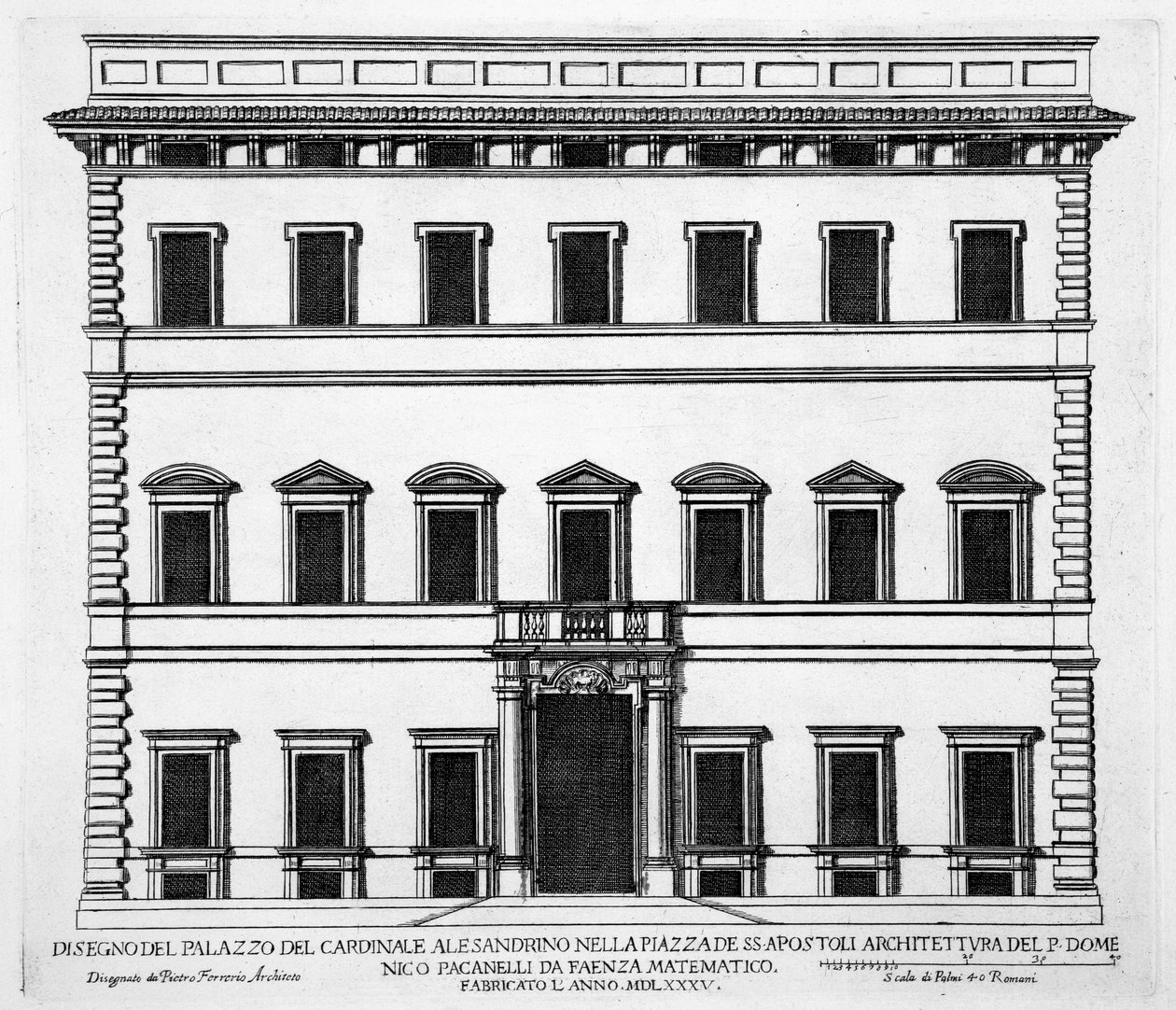 Palazzo of Cardinal Alesandrino, Piazza SS Apostoli, Rom, fra 