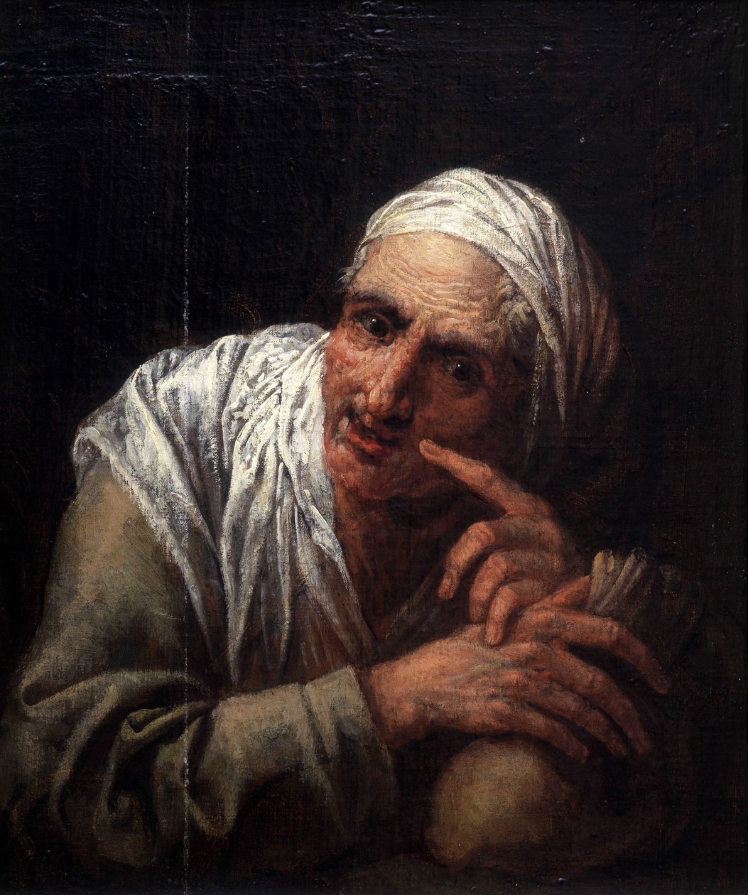 Gammel kvindes ansigt af Pietro  Della Vecchia