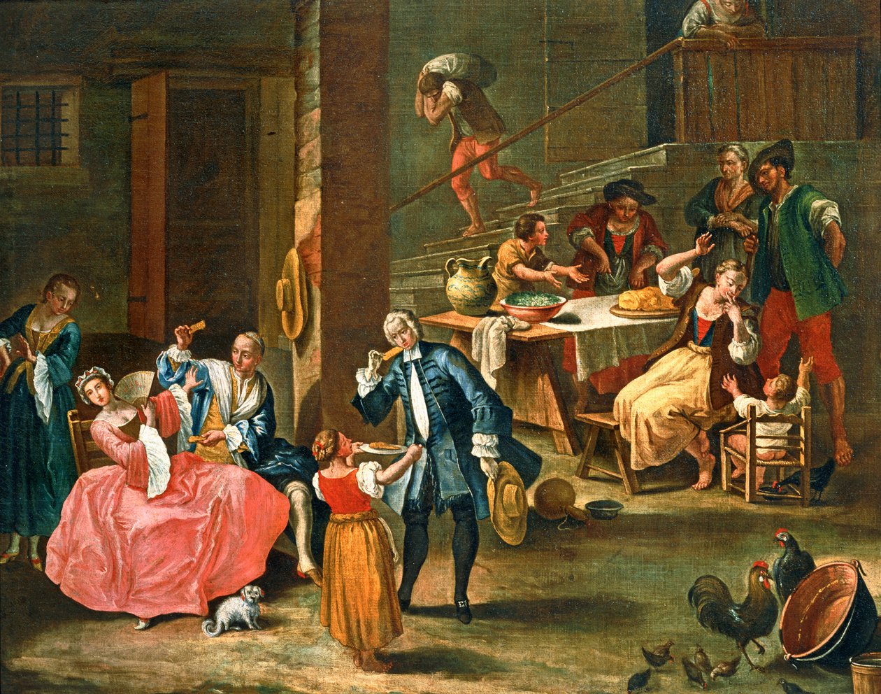 Picnic på landet ... (maleri på lærred) af Pietro (circle of) Longhi