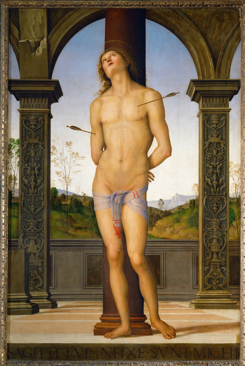 Sankt Sebastian ... af Pietro (studio of) Perugino
