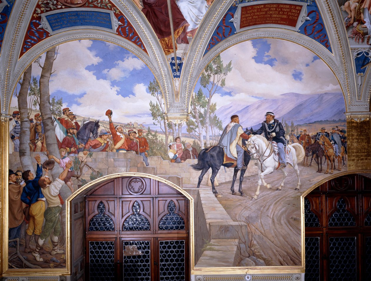 Victor Emanuel II Møde Giuseppe Garibaldi på Teano af Pietro Aldi