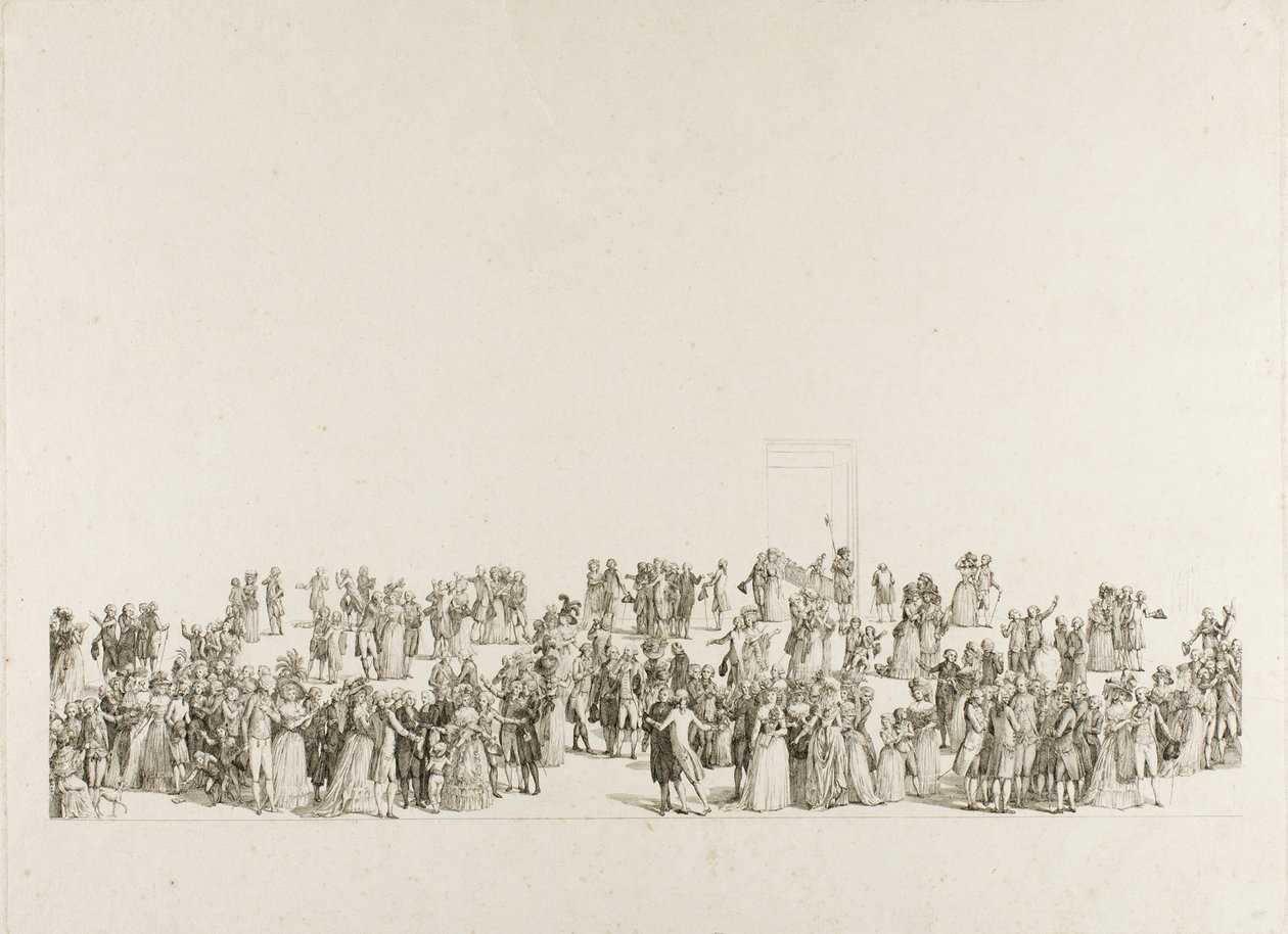 The Exhibition at the Salon du Louvre in 1787, 1787dani af Pietro Antonio Martini
