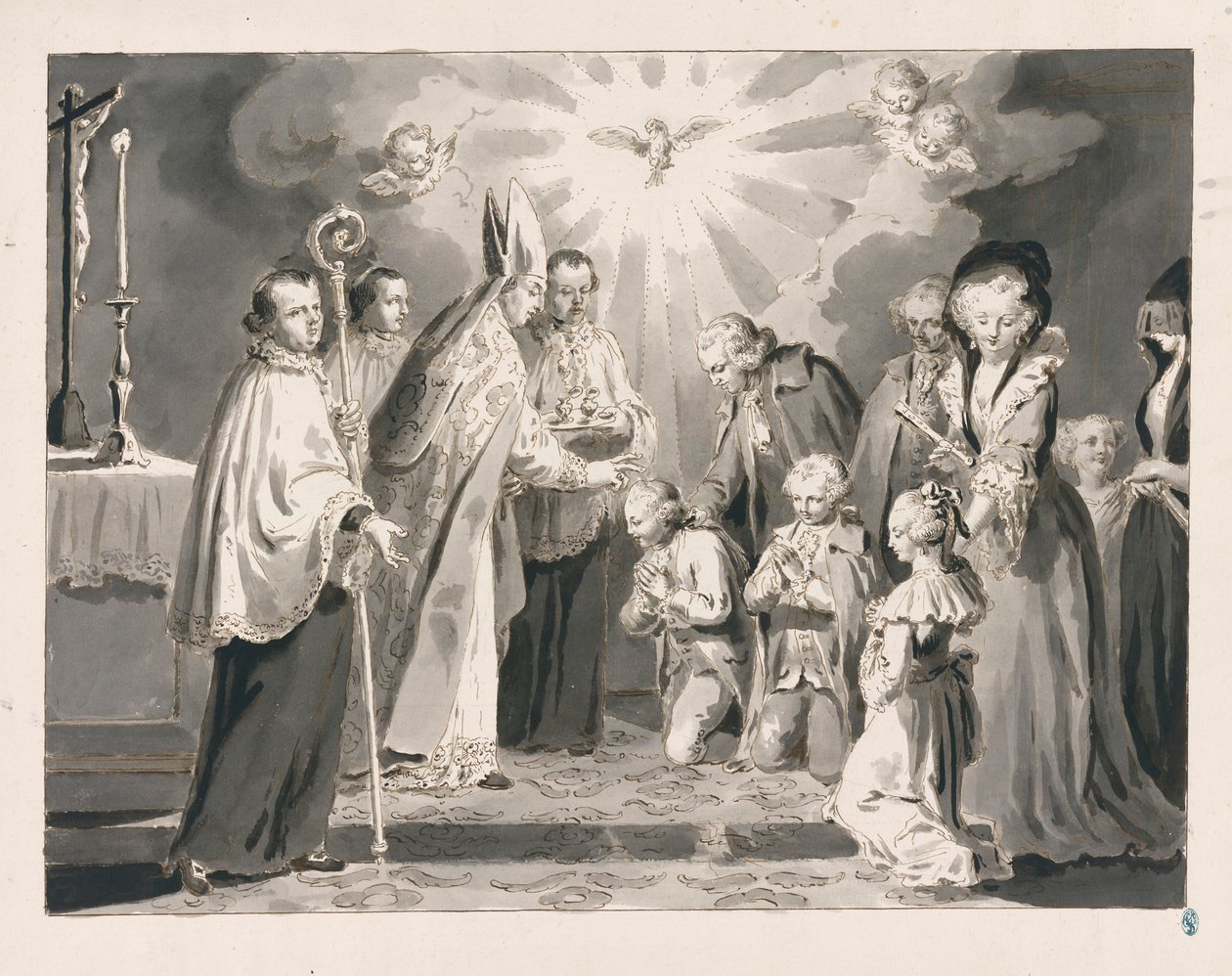 Konfirmation fra De syv sakramenter af Pietro Antonio Novelli