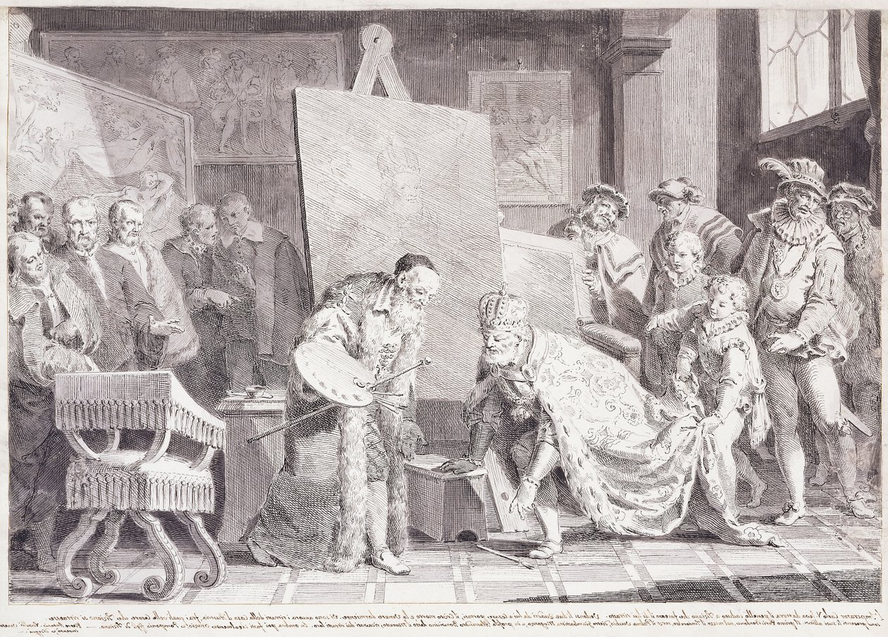 Kejser Karl V henter Tizians pensel, af Pietro Antonio Novelli
