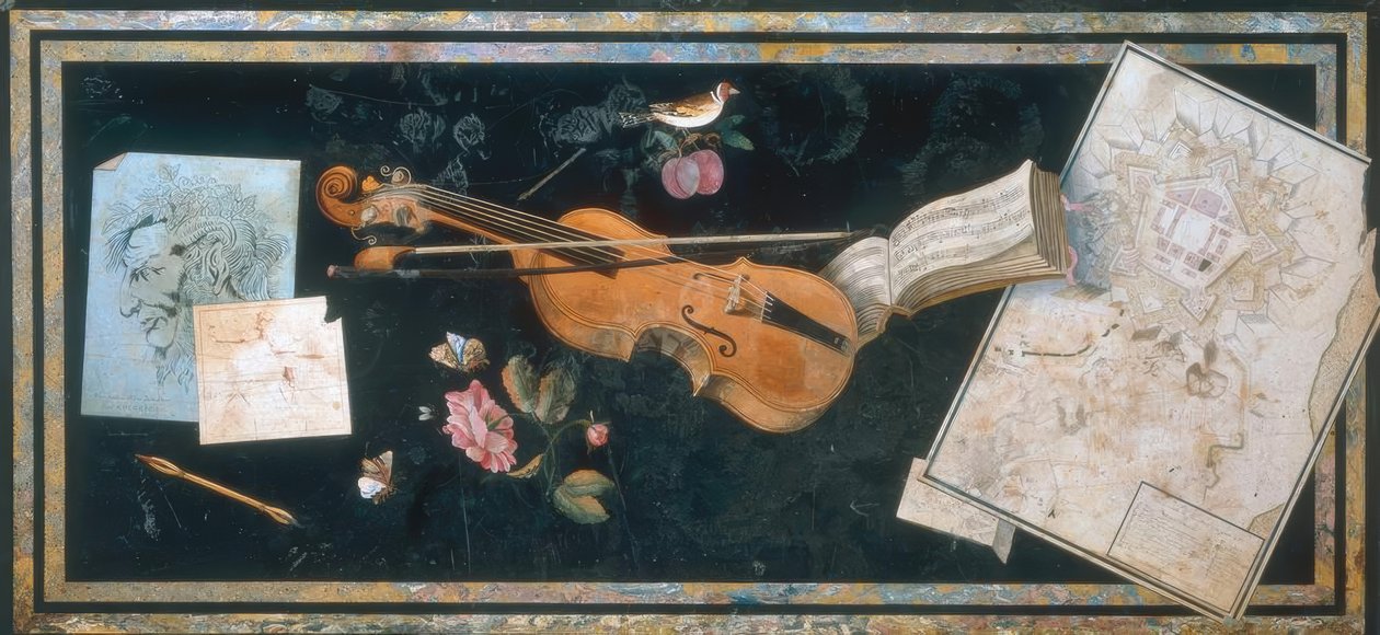 Bordplade med Scagliola Florence af Pietro Antonio Paolini