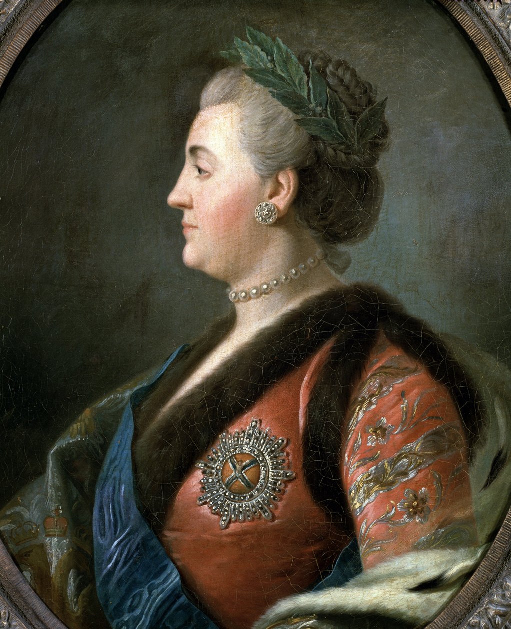 Portræt af Katarina II den Store, Ruslands kejserinde (maleri af Pietro Antonio Rotari