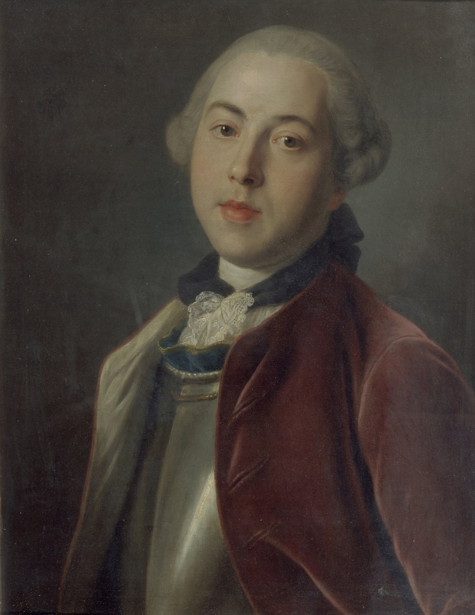 Portræt af grev Alexander Mikhaylovich Golitsyn af Pietro Antonio Rotari