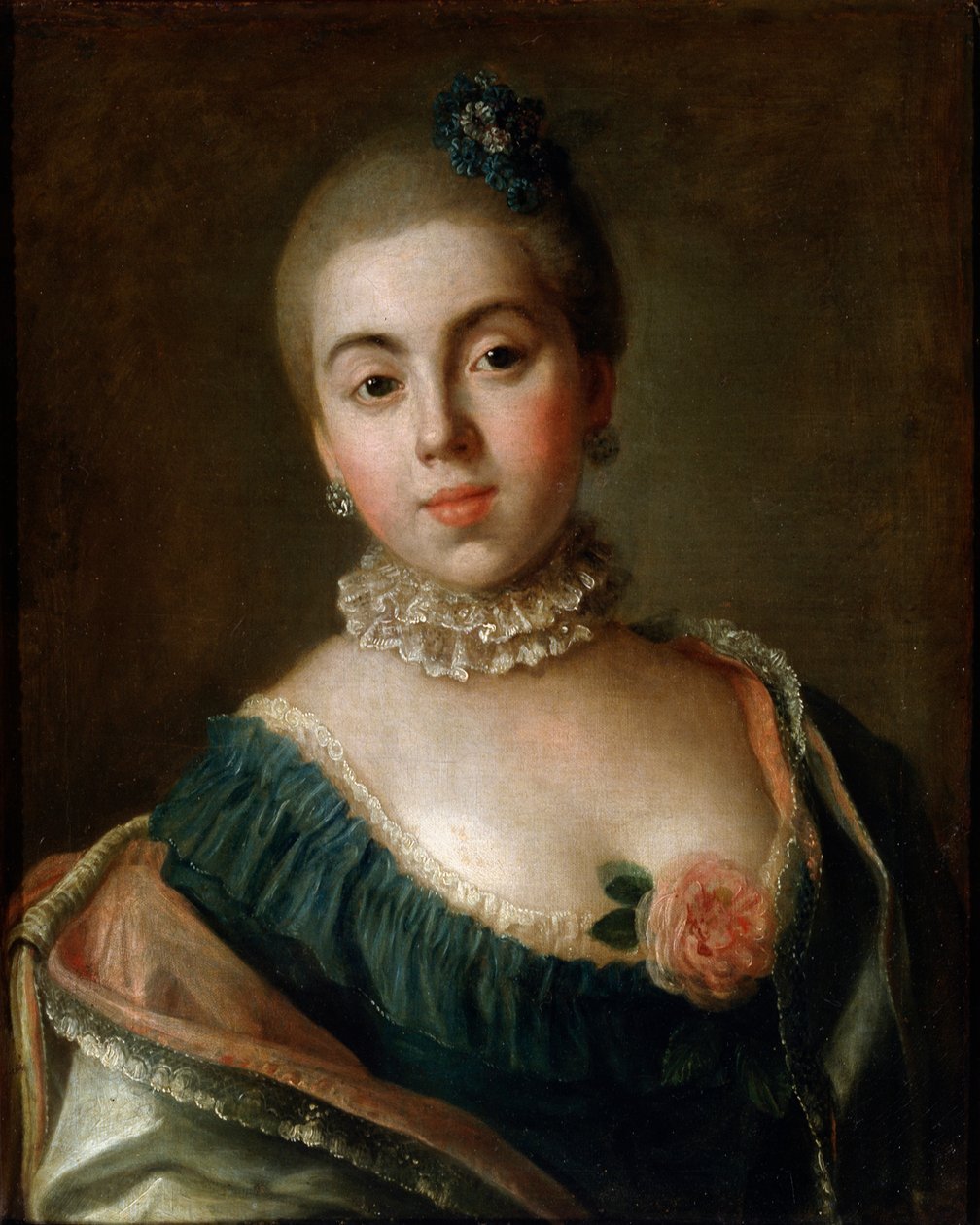 Portræt af grevinde Anna Golitsyna, baronesse Stroganova, 1759. af Pietro Antonio Rotari