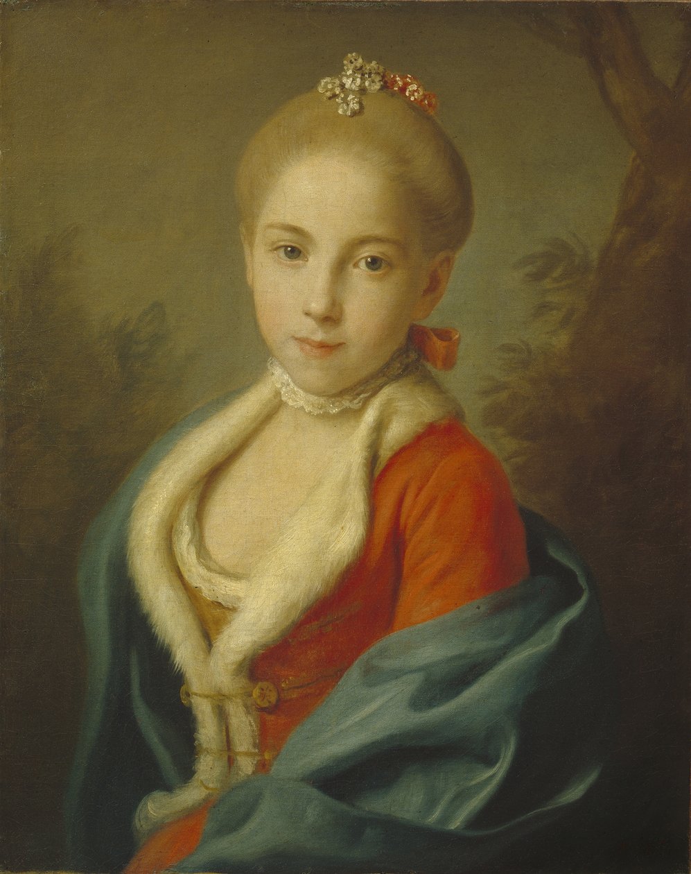 Portræt af prinsesse Catherine af Holstein-Beck 1750-1811, 1760-1762 af Pietro Antonio Rotari