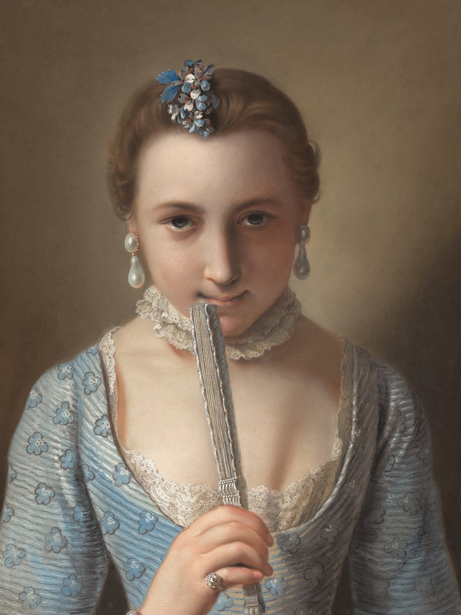 Ung kvinde med vifte af Pietro Antonio Rotari