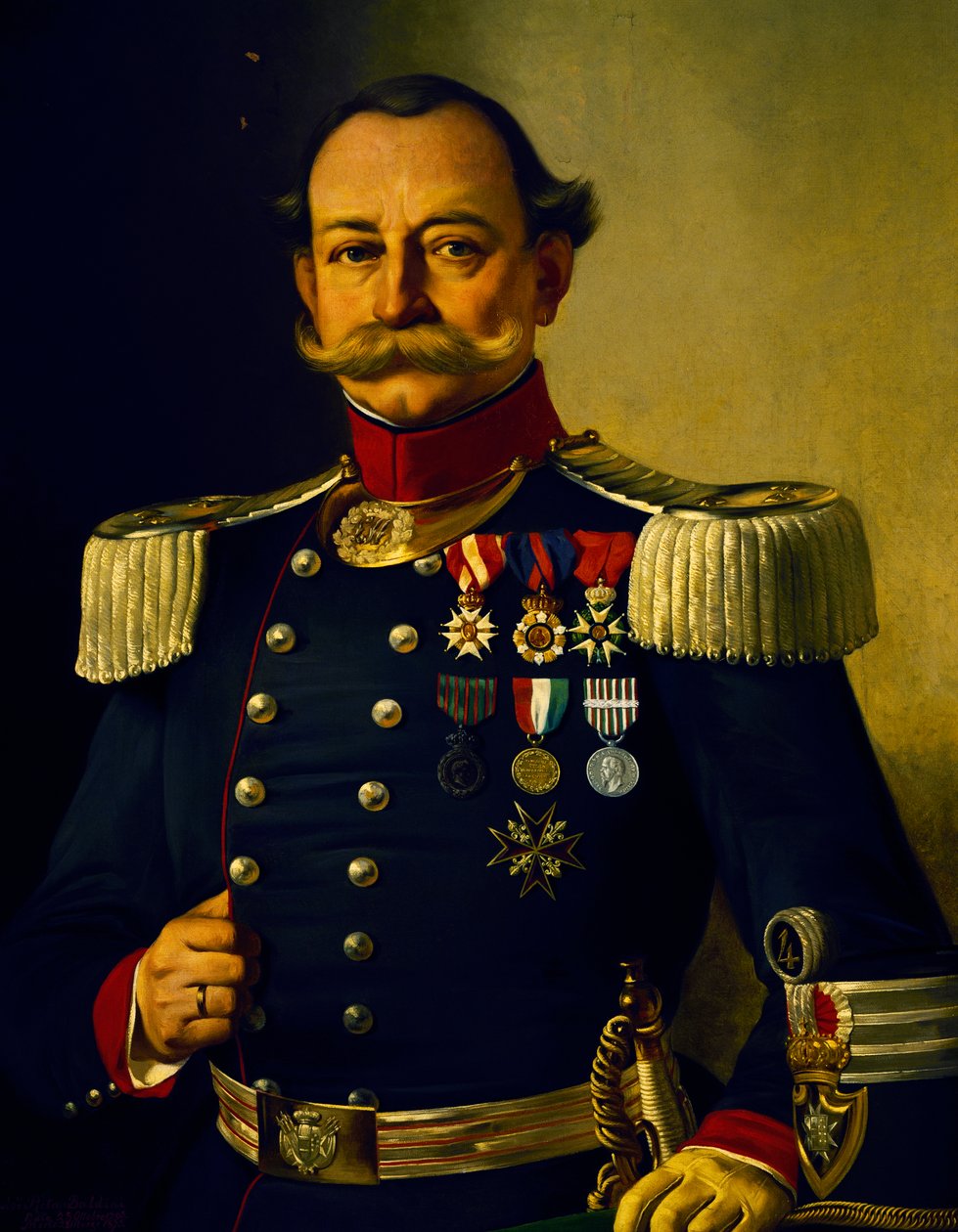 Portræt af italiensk oberst (olie på lærred) af Pietro Baldini