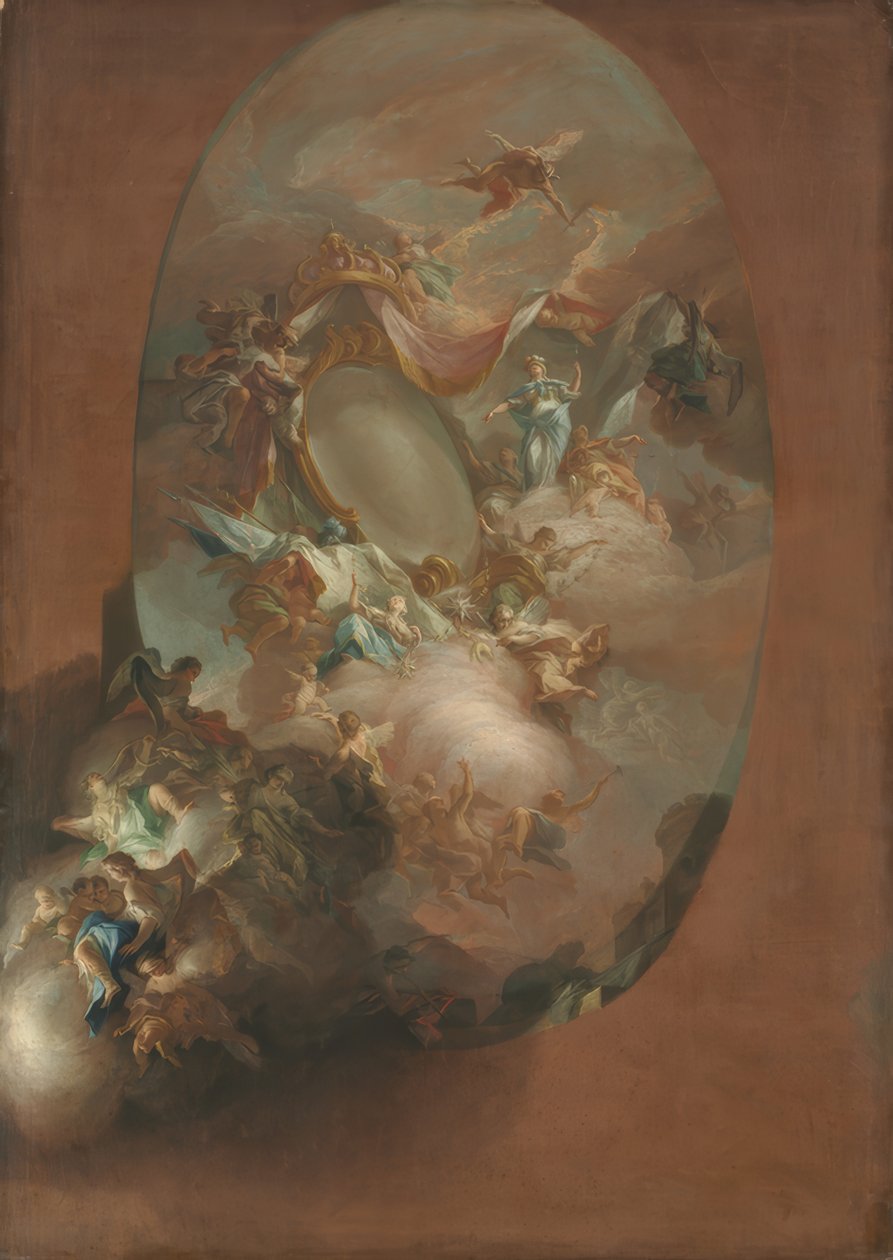 Studie til "The Apotheosis of Ferdinand IV and Maria Carolina, King and Queen of Naples" (til Palazzo dei Regi Studi, Napoli) af Pietro Bardellino