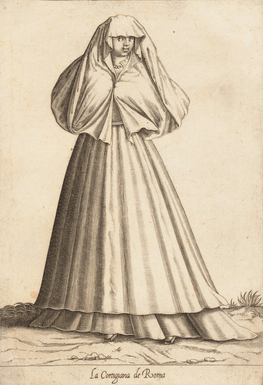La Cortigiana de Roma Courtesan, ca. 1580. af Pietro Bertelli.