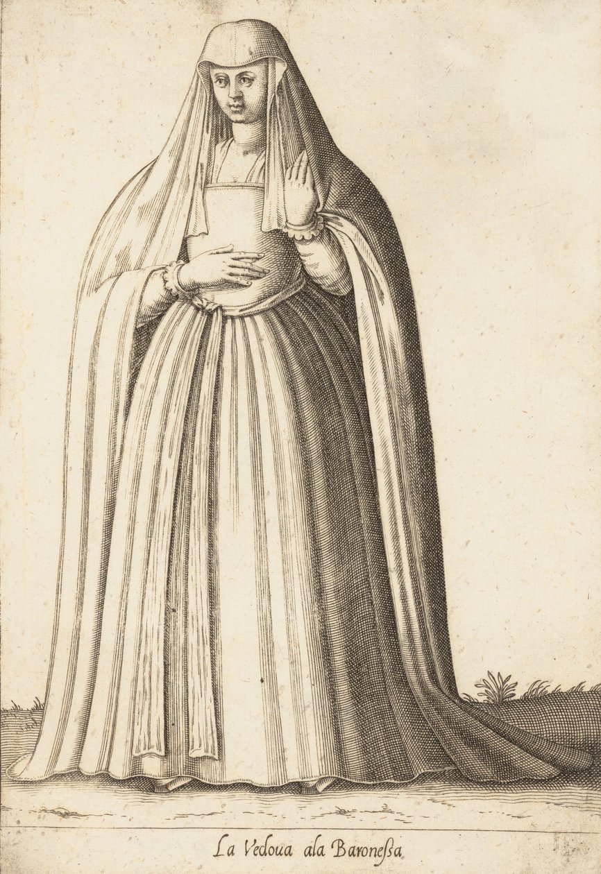 Enkefløjens baronesse, ca. 1580. af Pietro Bertelli.
