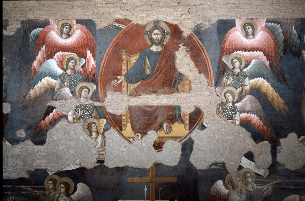 Den sidste dom Kristus trumfer. (Detalje) - Fresco af Pietro Cavallini