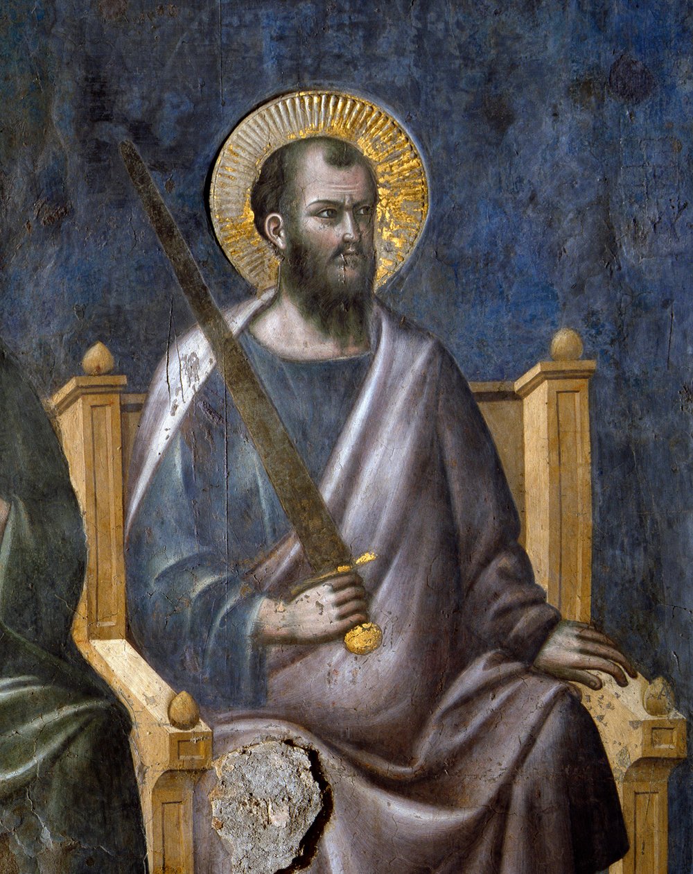 Den sidste dom: Detalje af apostlen Saint Paul (Fresco af Pietro Cavallini