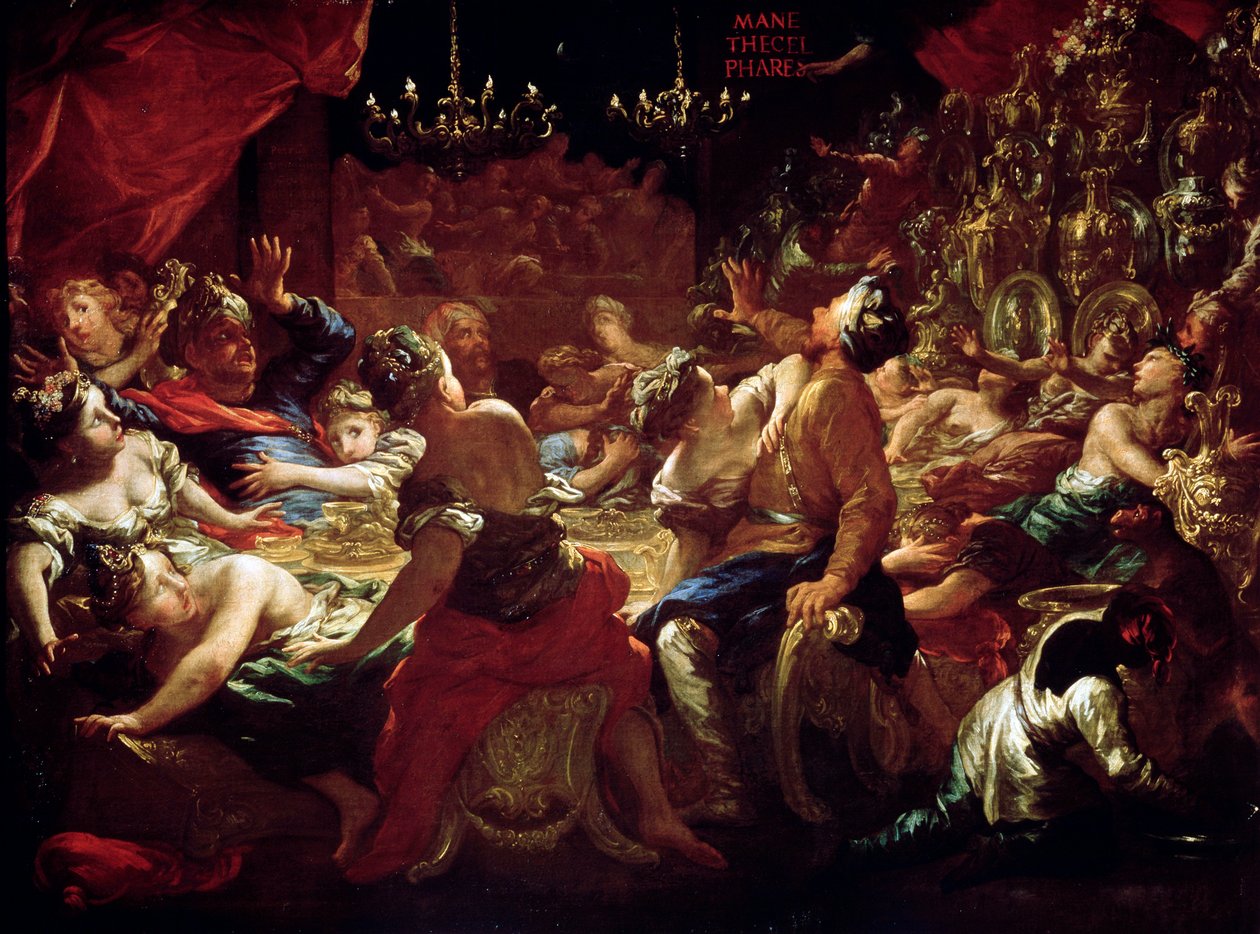 Belshazzars fest, det 17. eller begyndelsen af det 18. århundrede af Pietro Dandini