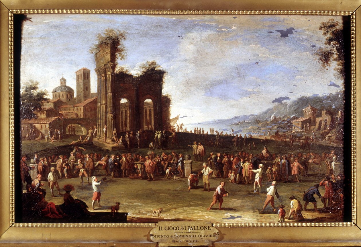 Boldspil - maleri af Domenico Oliveri. 1700-tallet. af Pietro Domenico Oliviero
