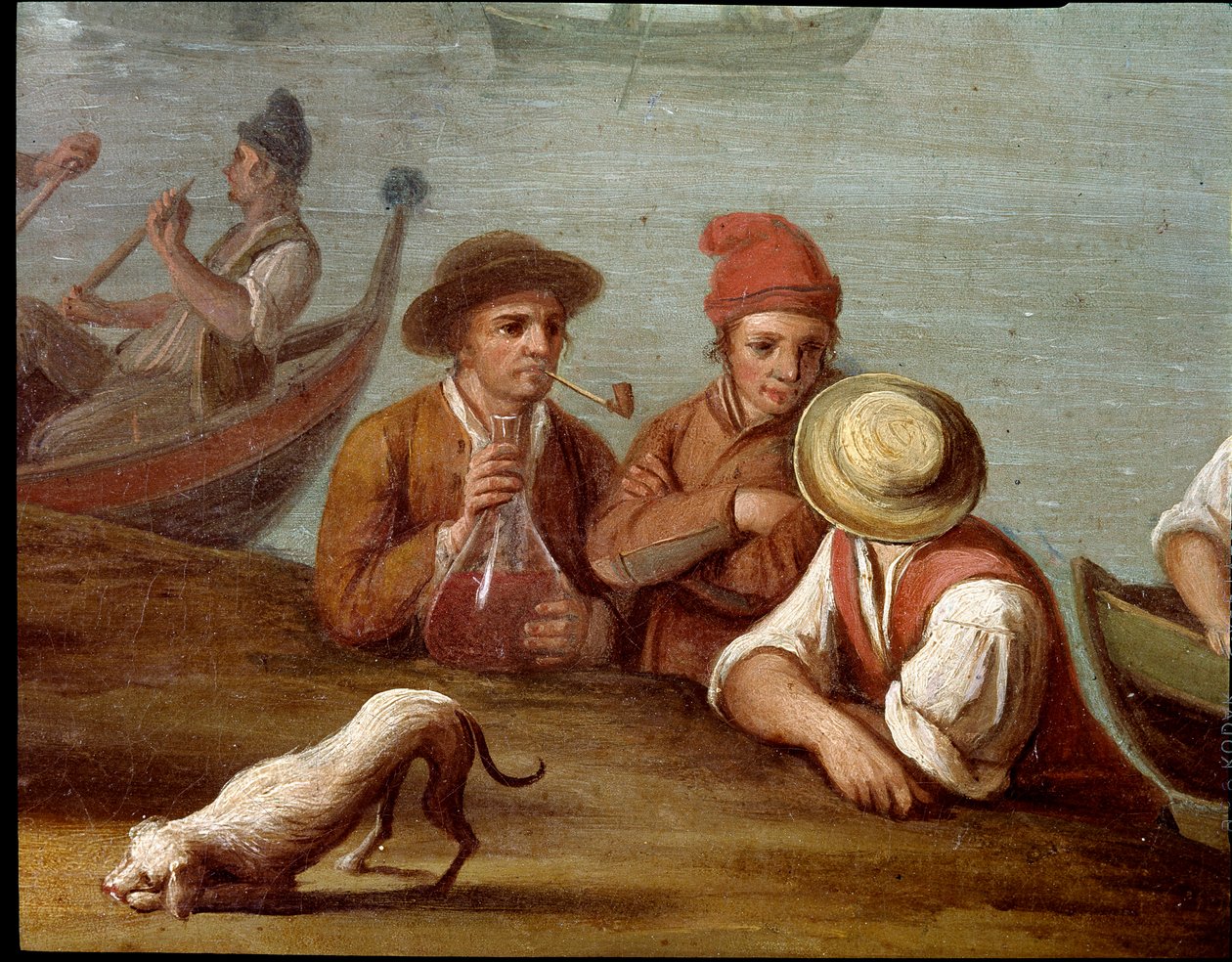 Banketscene i Posillipo (Pausilippe) Napoli Detalje af fiskere - Banket i Posillipo - Detalje af fiskere - Maleri af Pietro Fabris Museo Nazionale di San Martino Napoli fra det 18. århundrede af Pietro Fabris