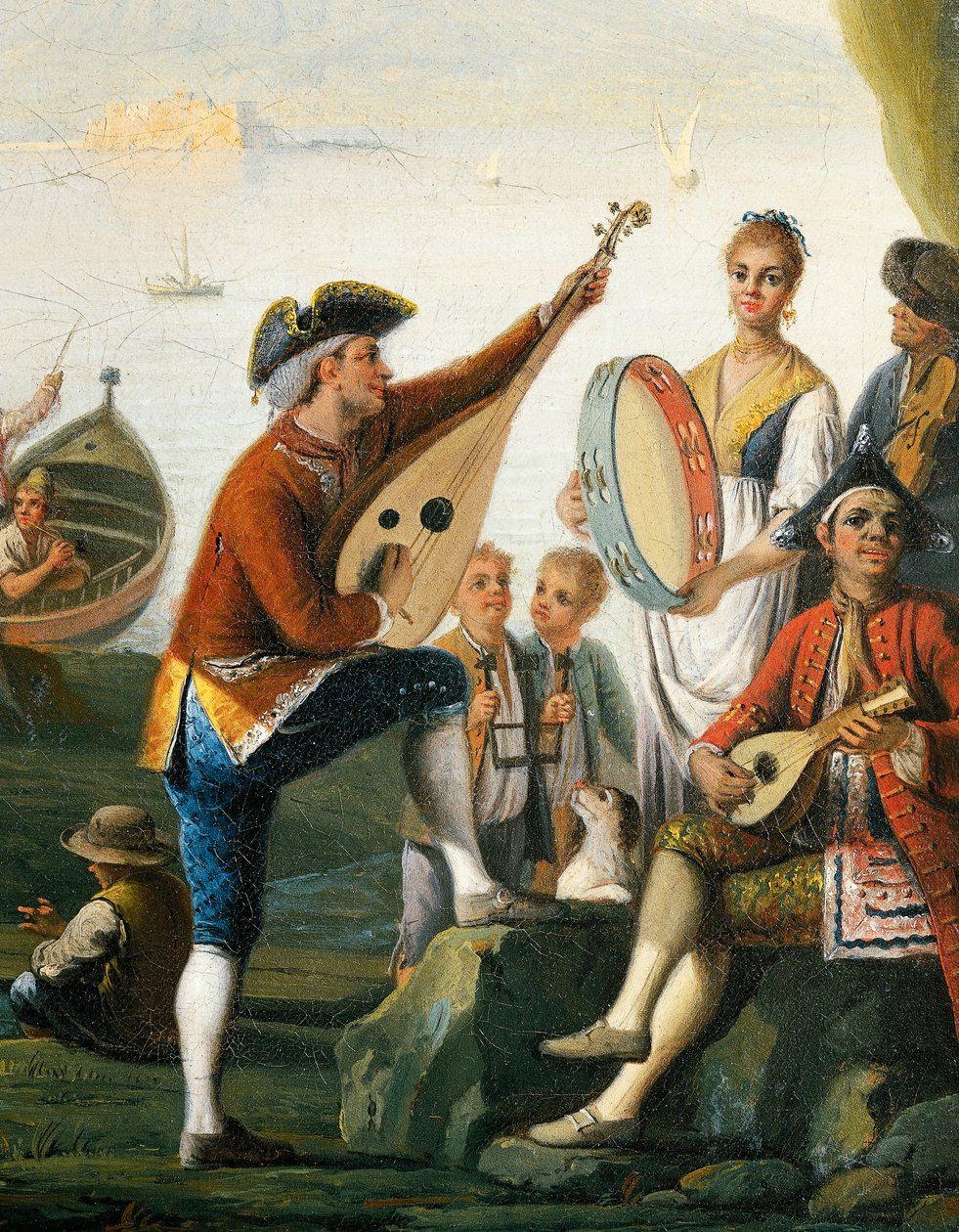 Scener fra hverdagen i en hule i Posillipo, af Pietro Fabris, detaljer af Pietro Fabris