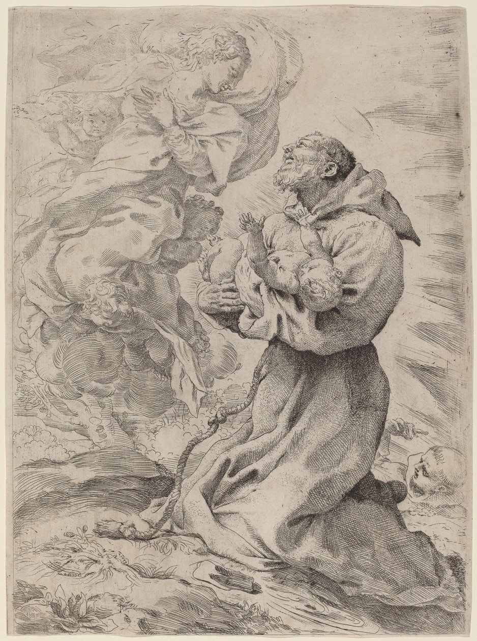 Sankt Frans med Kristusbarnet af Pietro Faccini