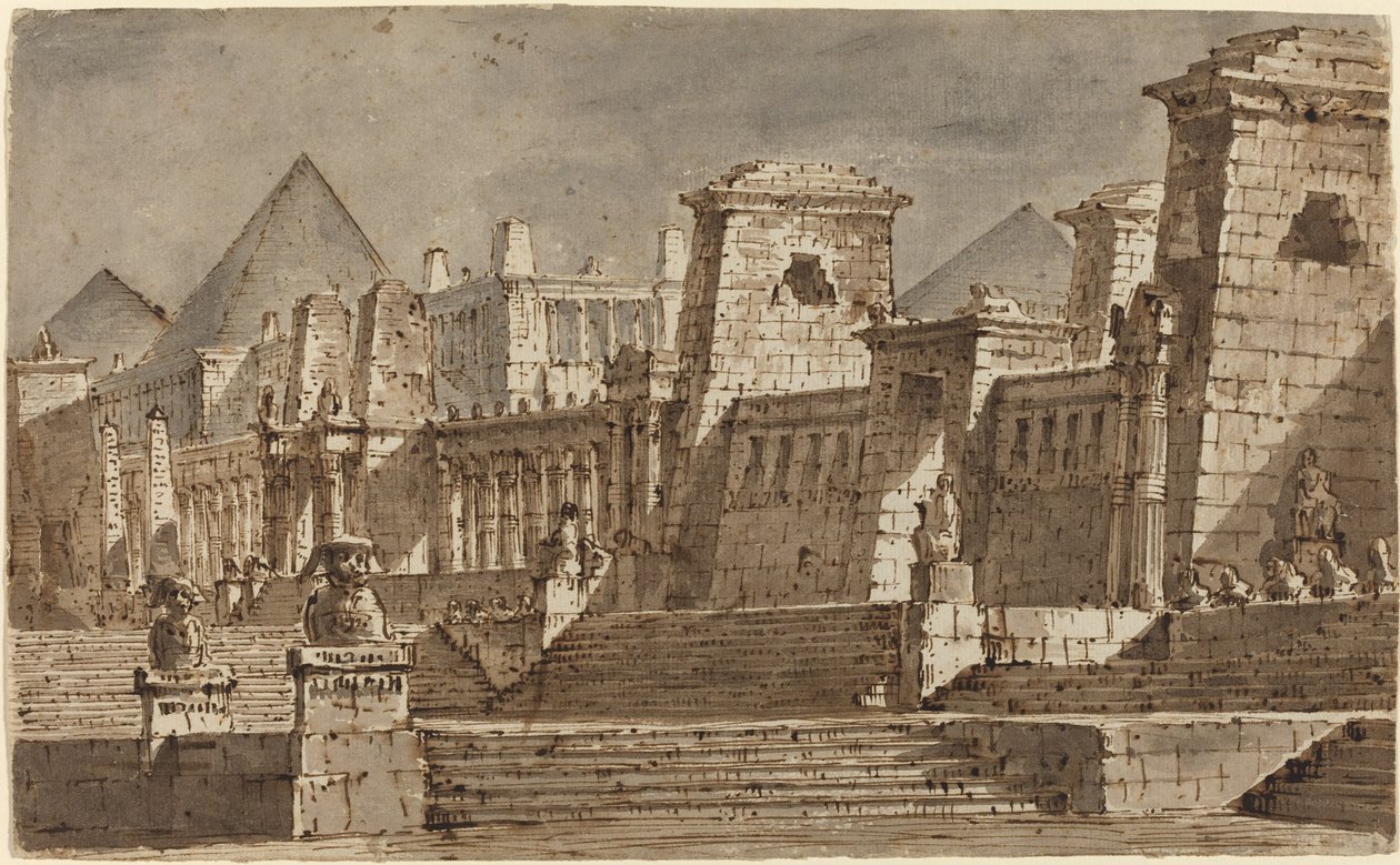 Et egyptisk scenedesign af Pietro Gonzaga