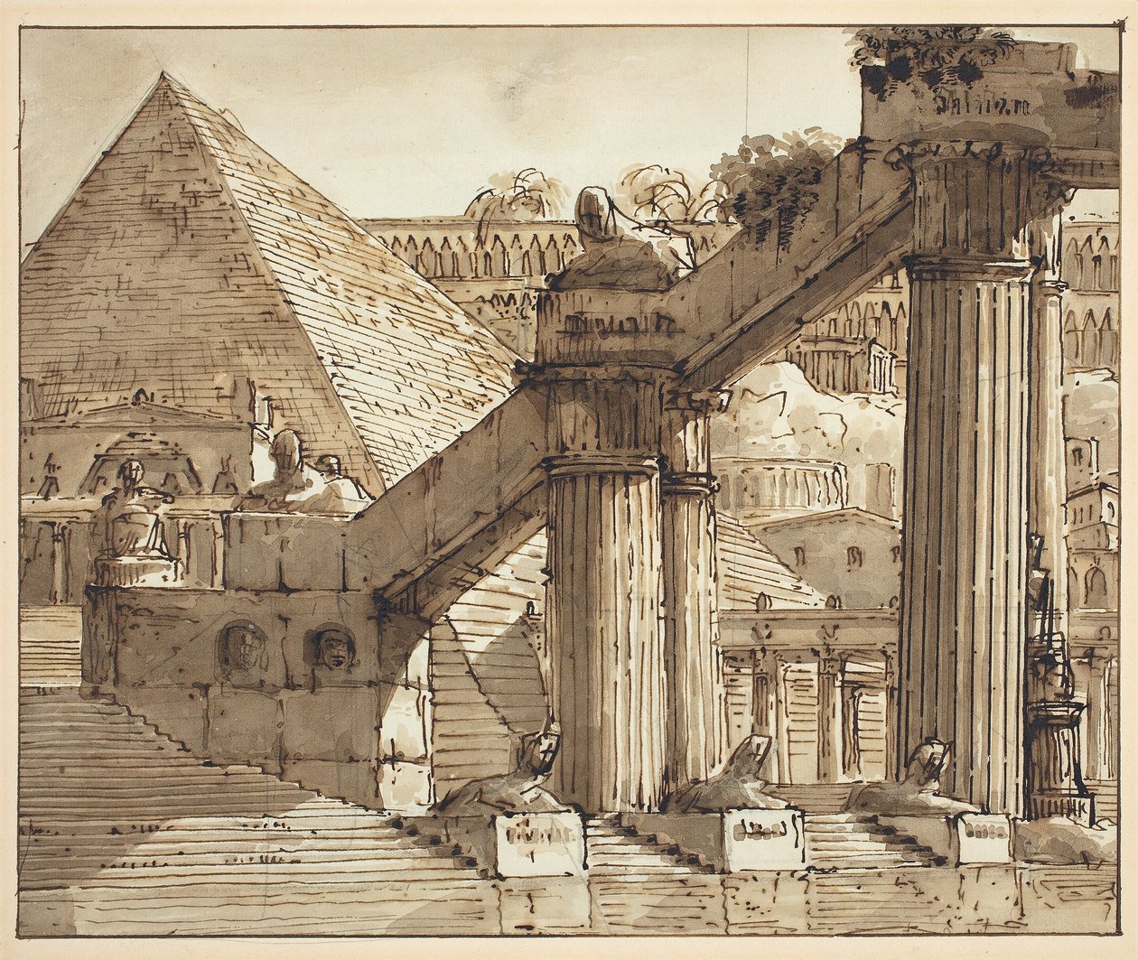 Egyptisk Scenedesign af Pietro Gonzaga