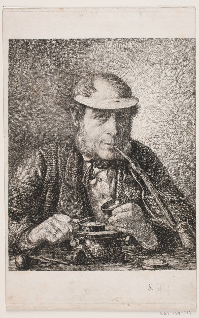 Portræt af kunstnerens far, medaillør F.C. Krohn af Pietro Købke Krohn