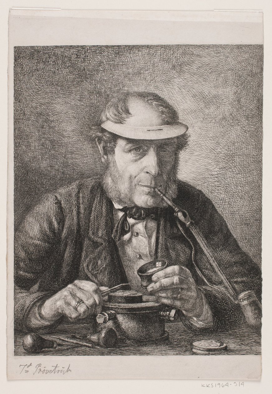 Portræt af kunstnerens far, medaillør F.C. Krohn af Pietro Købke Krohn