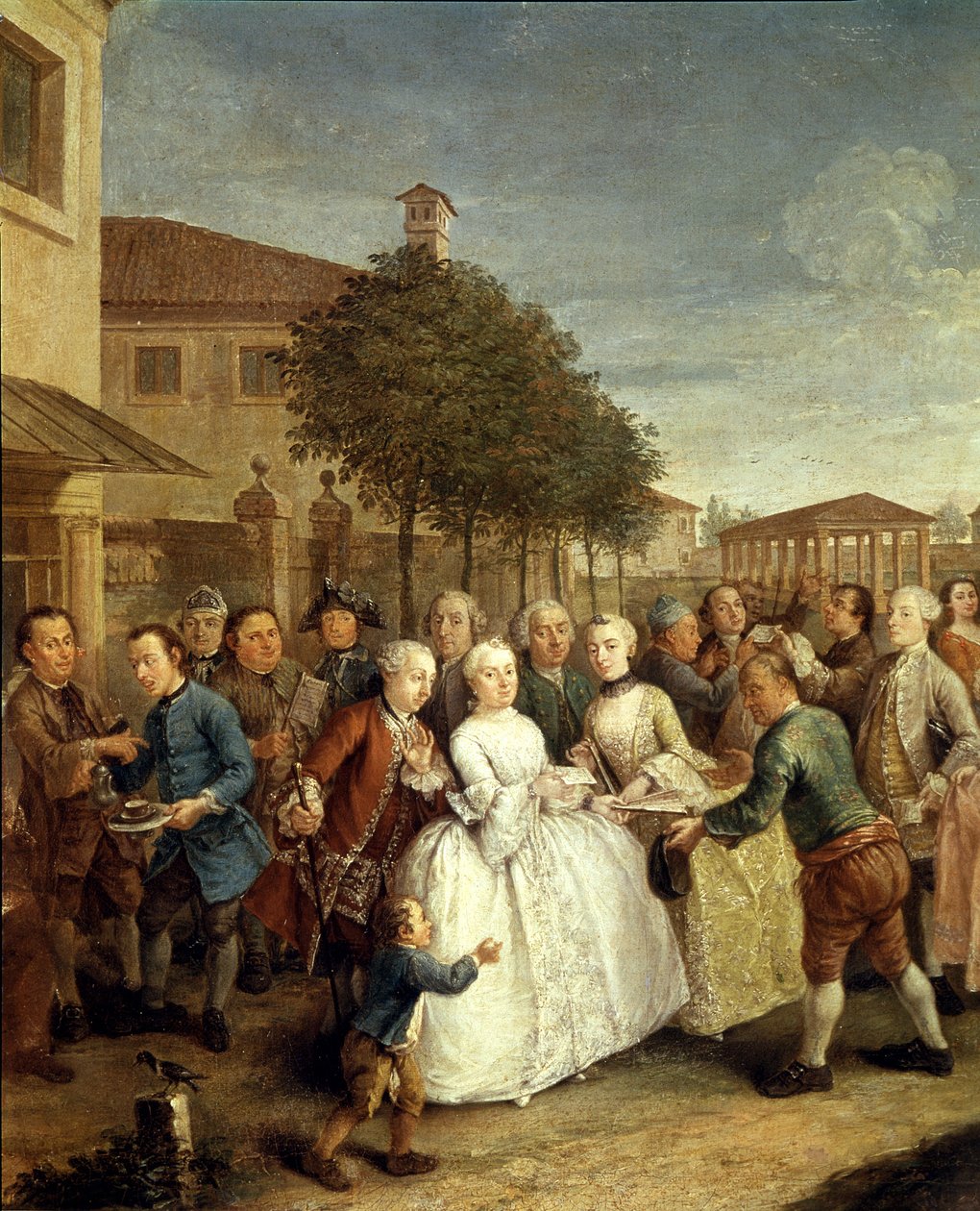 A Party at Villa Widmann, ca. 1750 (olie på lærred) af Pietro Longhi