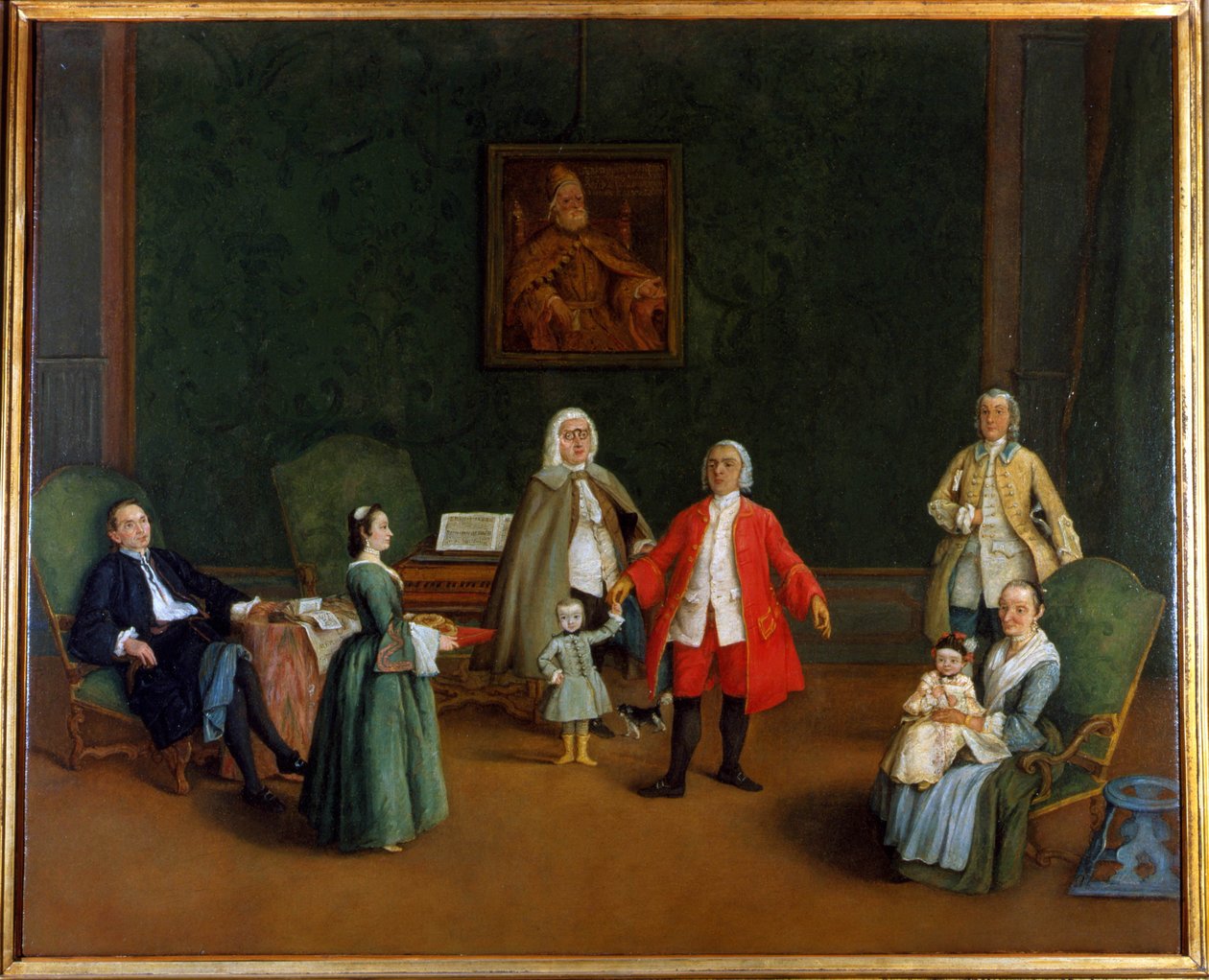 Familieportræt, Pietro Longhi (1702 - 1785), oliemaleri, Palazzo Levi Montalcini. af Pietro Longhi