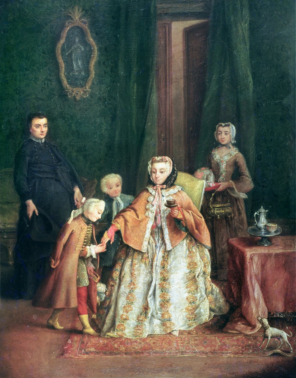 Kysser hånden af Pietro Longhi