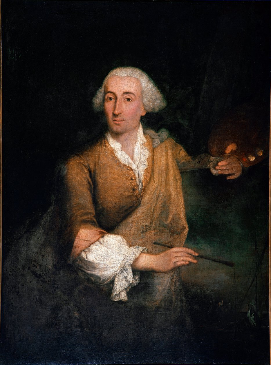 Portræt af maleren Francesco Guardi (1712-1793) i en alder af 52 Maleri af Pietro Longhi (1702-1785) 1764 Søn. 132x100 cm Venedig, Ca 
