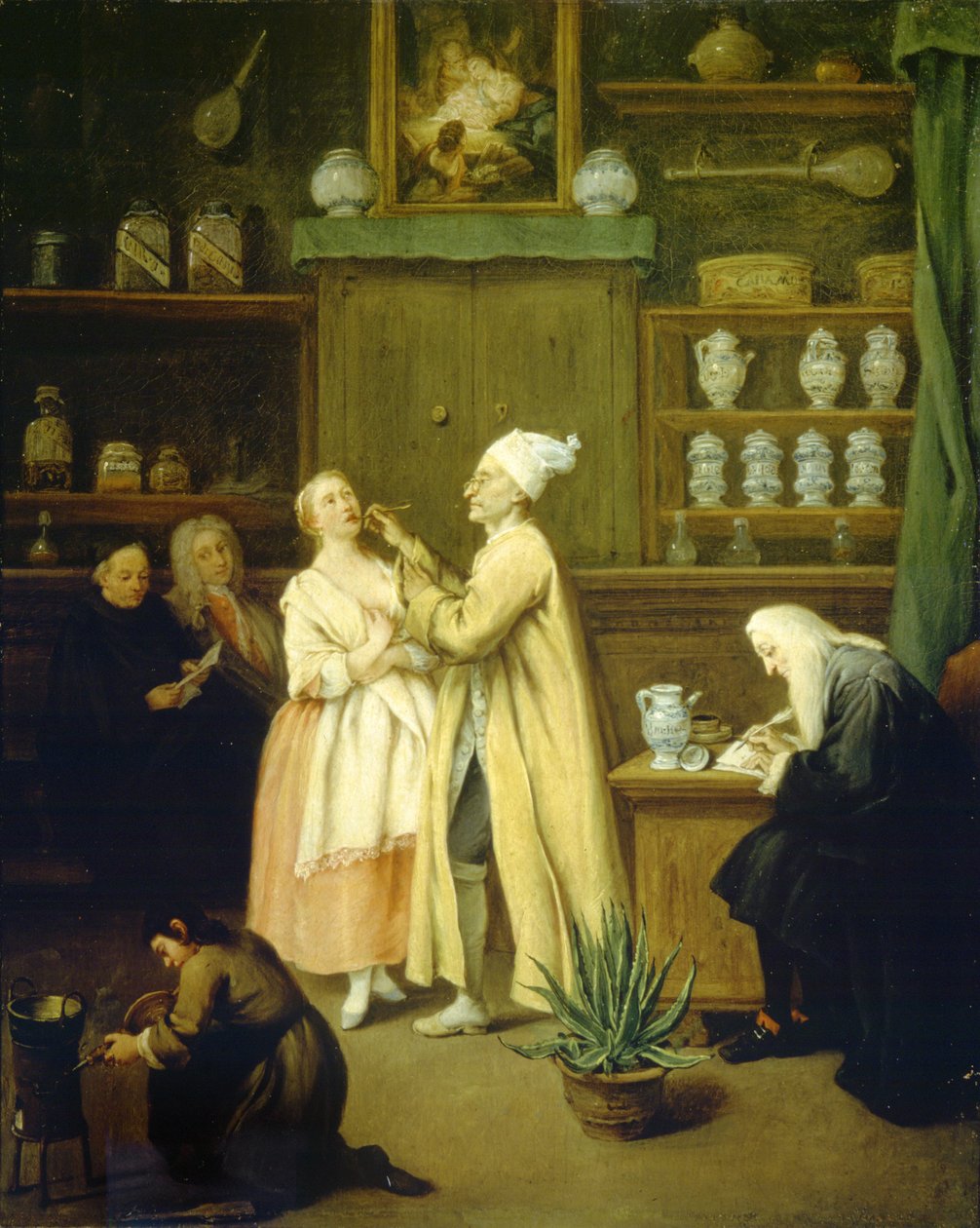 Apotekeren, ca. 1752 (olie på lærred) af Pietro Longhi