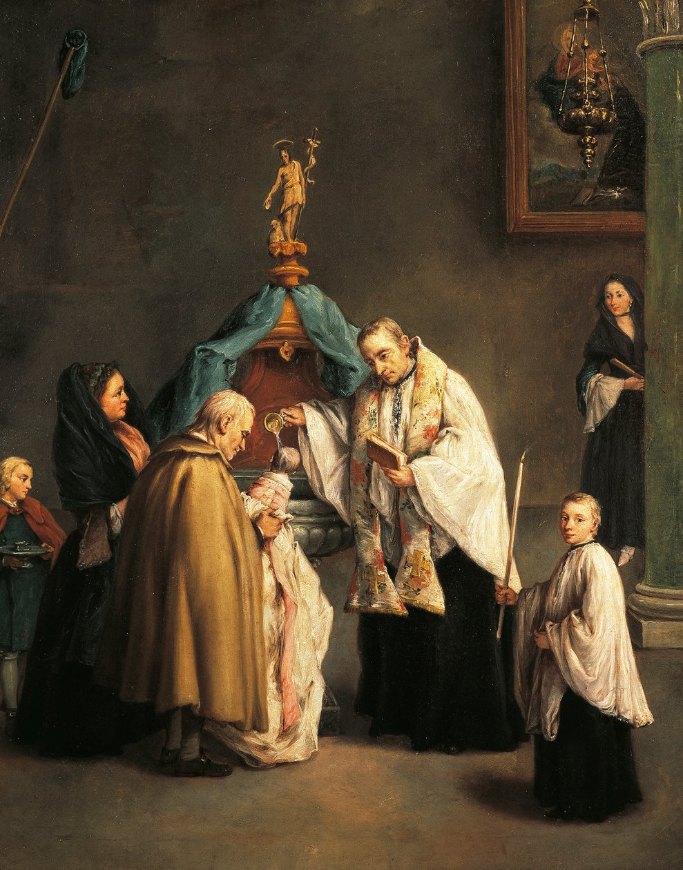 Dåben, af Pietro Longhi (1701-1785) af Pietro Longhi