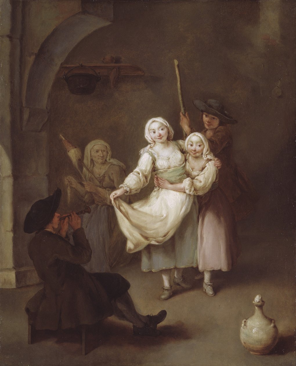 Dansen, ca. 1750 (olie på lærred) af Pietro Longhi