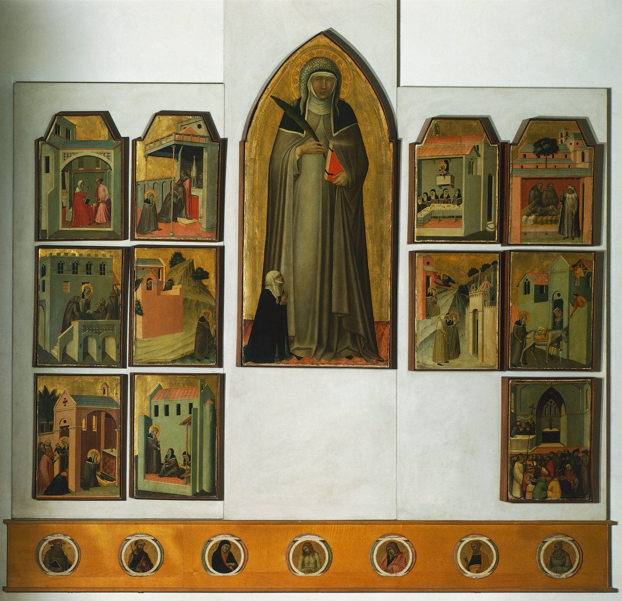 Altertavle af velsignet ydmyghed af Pietro Lorenzetti (ca. 1280-1348), tempera og guld på panel af Pietro Lorenzetti