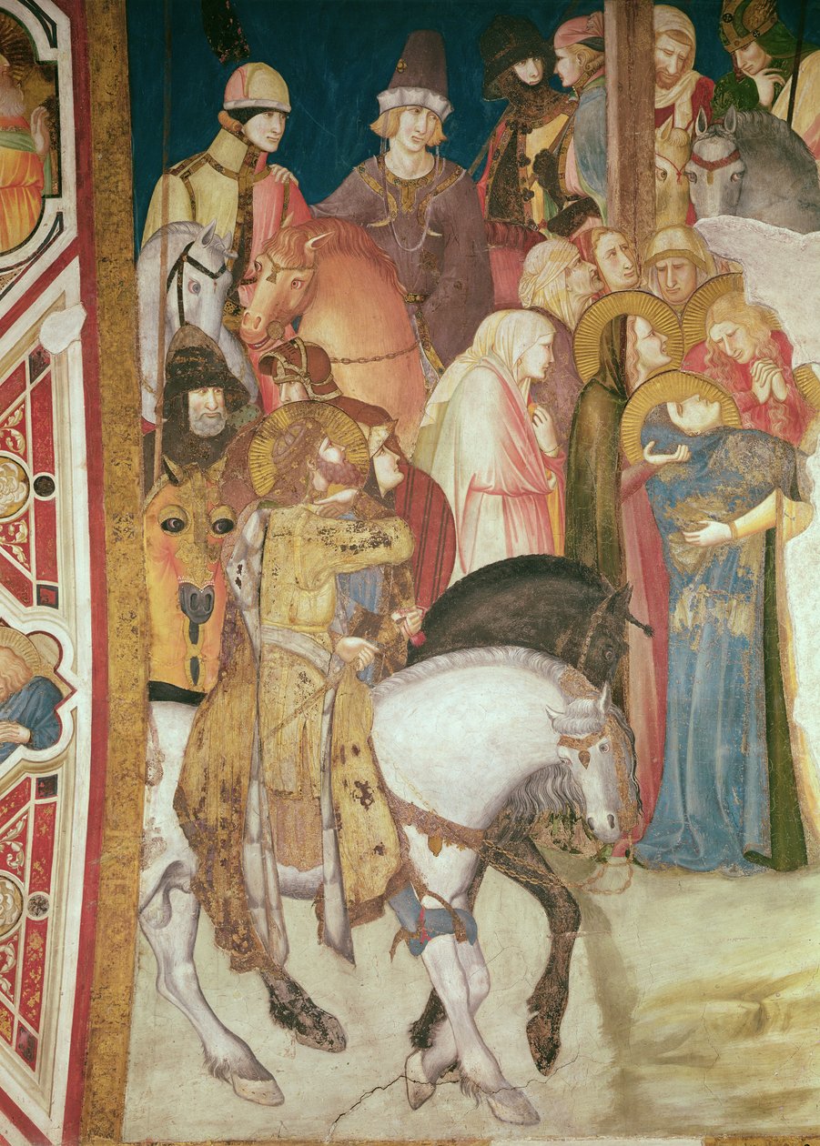 Detalje af Golgata (fresco) (detaljer fra 208458) af Pietro Lorenzetti