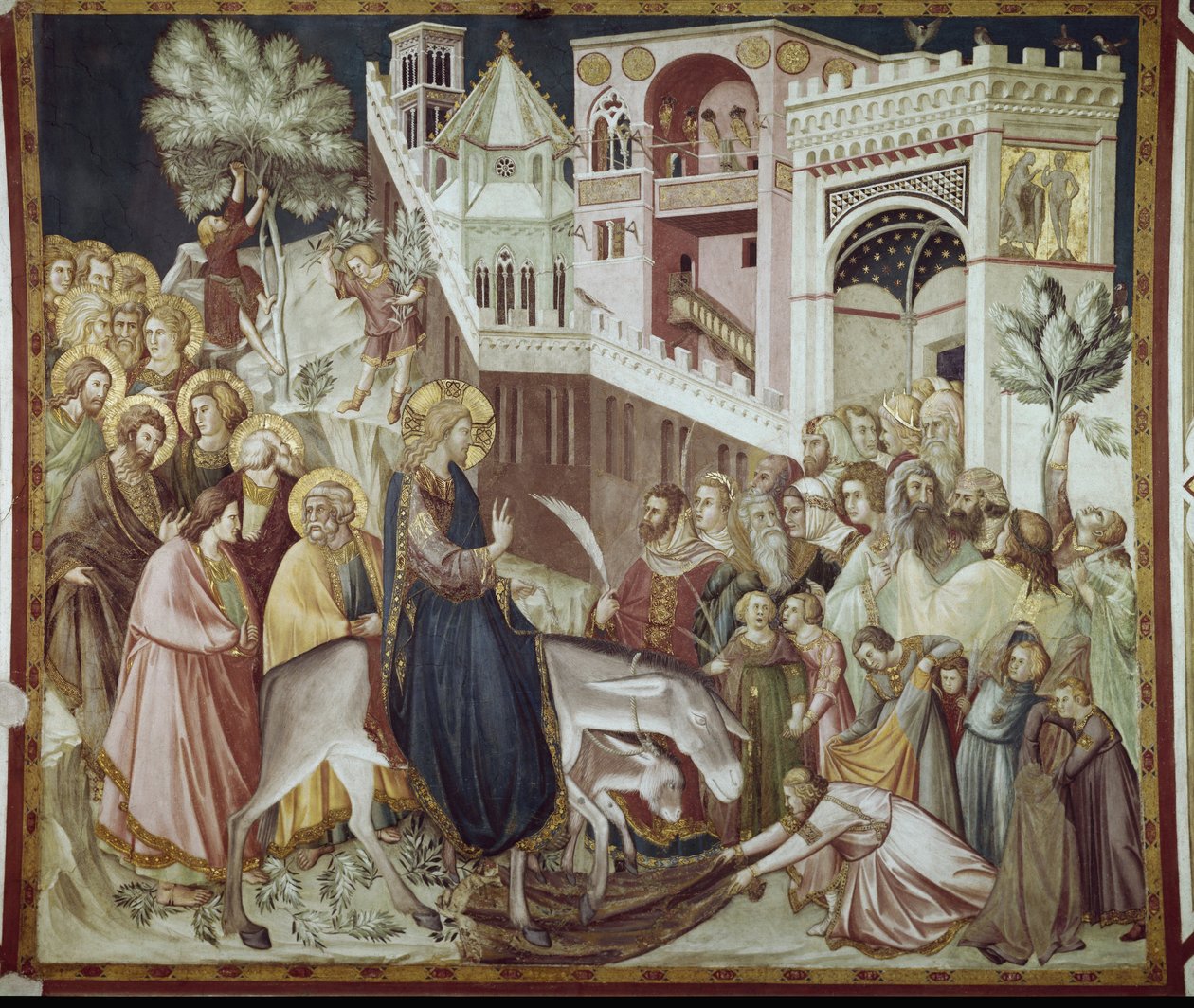 Kristi indtog i Jerusalem - Fresco af Pietro Lorenzetti (1280-1348) af Pietro Lorenzetti