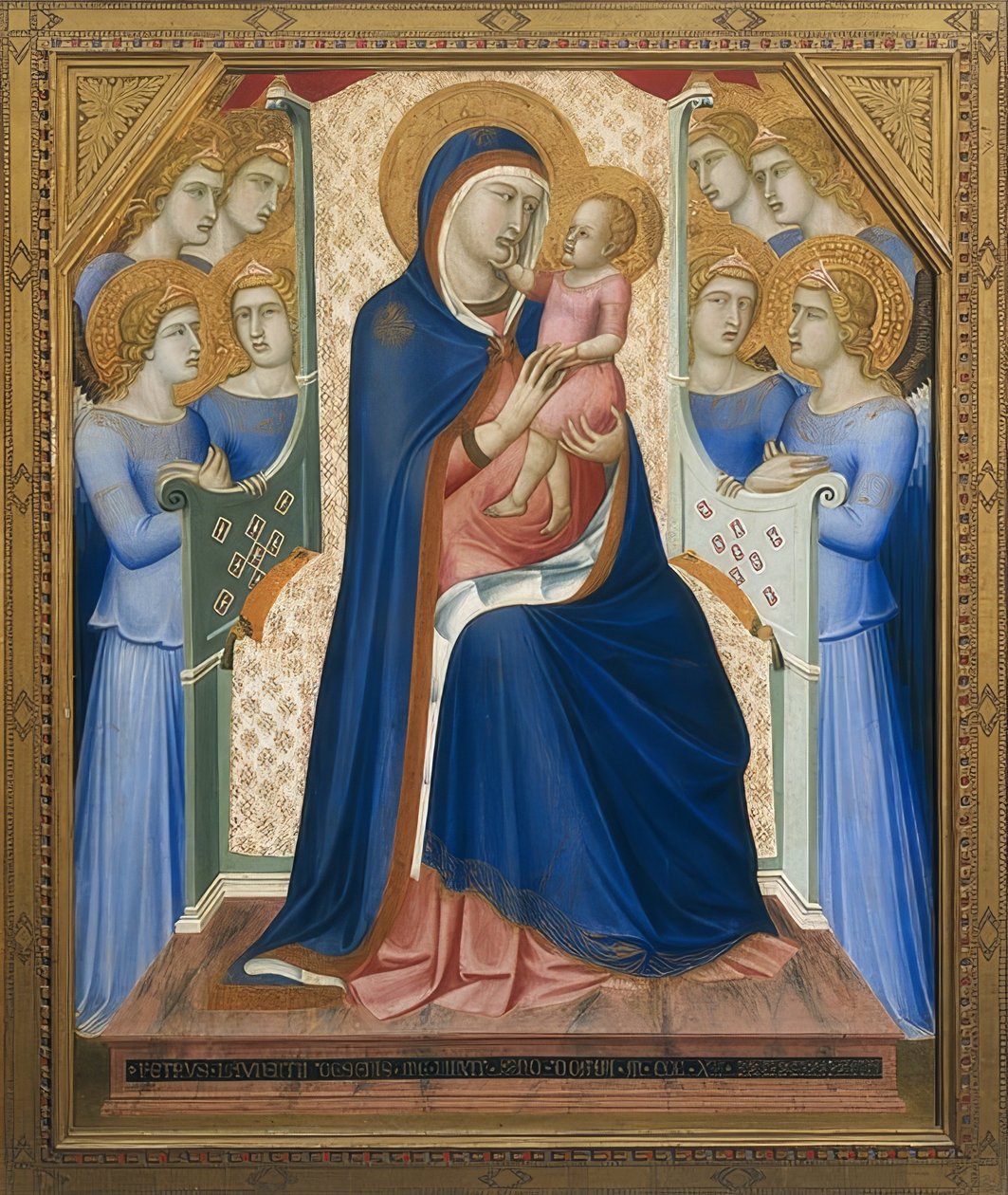 Madonna omgivet af engle. Omkring 1340 af Pietro Lorenzetti