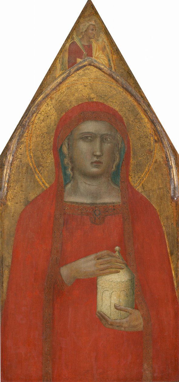 Sankt Maria Magdalena, med en engel [venstre panel] af Pietro Lorenzetti