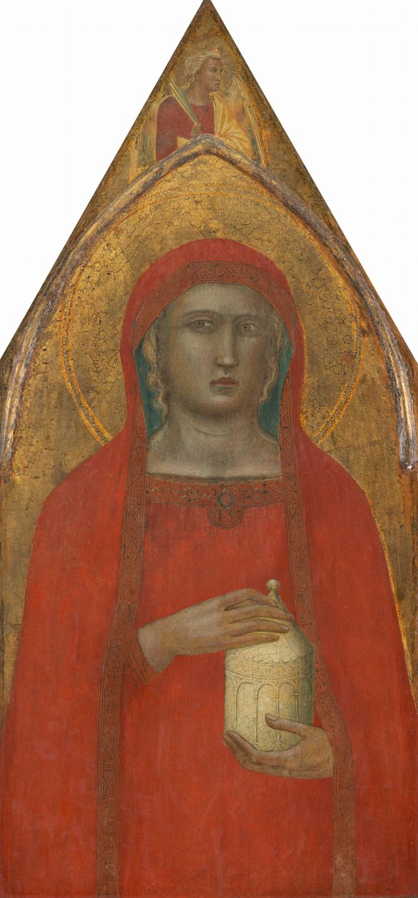 Saint Mary Magdalene, med en engel [venstre panel], sandsynligvis 1340. af Pietro Lorenzetti