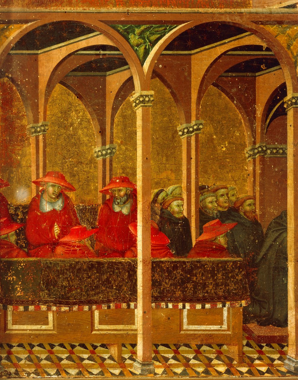 Godkendelsen af den nye karmelittervane af pave Honorius IV af Pietro Lorenzetti